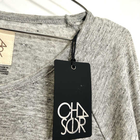 CHASER — Long Sleeve Heathered Grey Bell Sleeve Tee – Size S — NWT - Picture 5 of 7